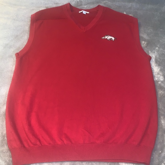 Cutter & Buck Arkansas Razorbacks Red Sweater Vest